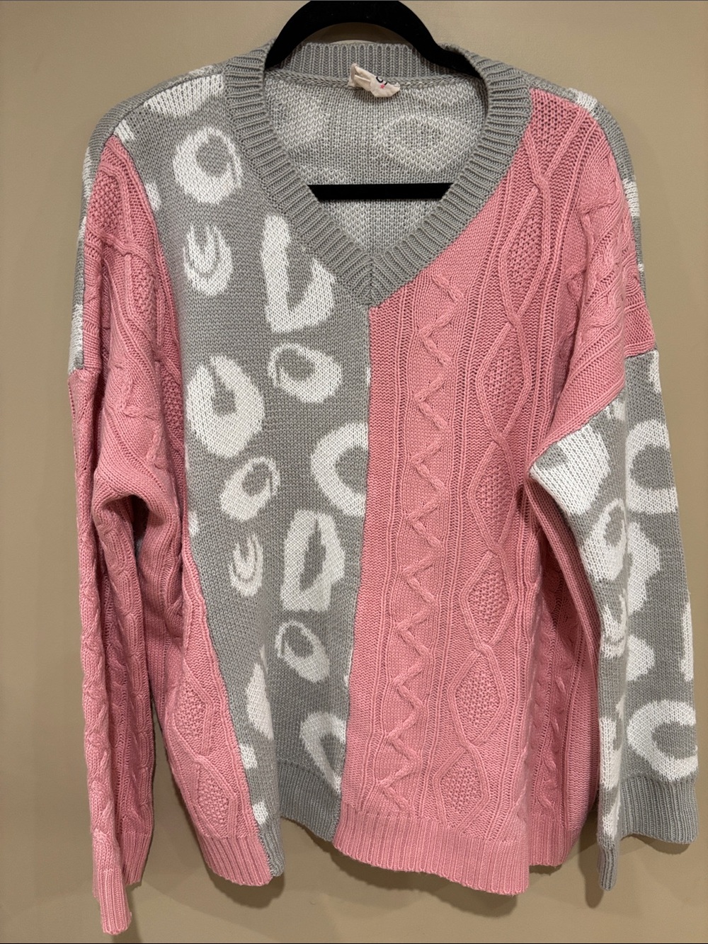 BiBi Cableknit patchwork sweater